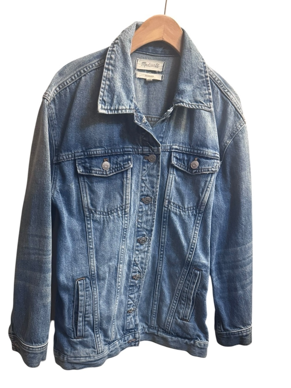 Madewell Faded Blue Denim 70’s Jean Trucker Chore Jacket SZ MED Barn Festival - Picture 9 of 14